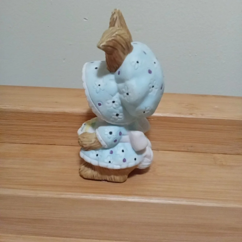 Cute Bunny Figurine in Light Blue Dress - Small Pets Decor